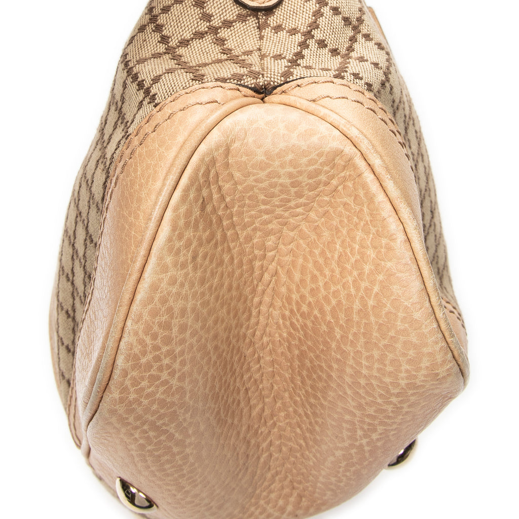 Shoulder Bag Medium Catherine Beige Diamante Canvas