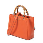 Shoulder Bag Mini Bamboo Shopper Orange Grained Calfskin Leather