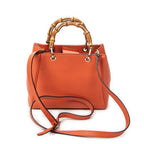 Shoulder Bag Mini Bamboo Shopper Orange Grained Calfskin Leather