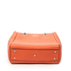 Shoulder Bag Mini Bamboo Shopper Orange Grained Calfskin Leather