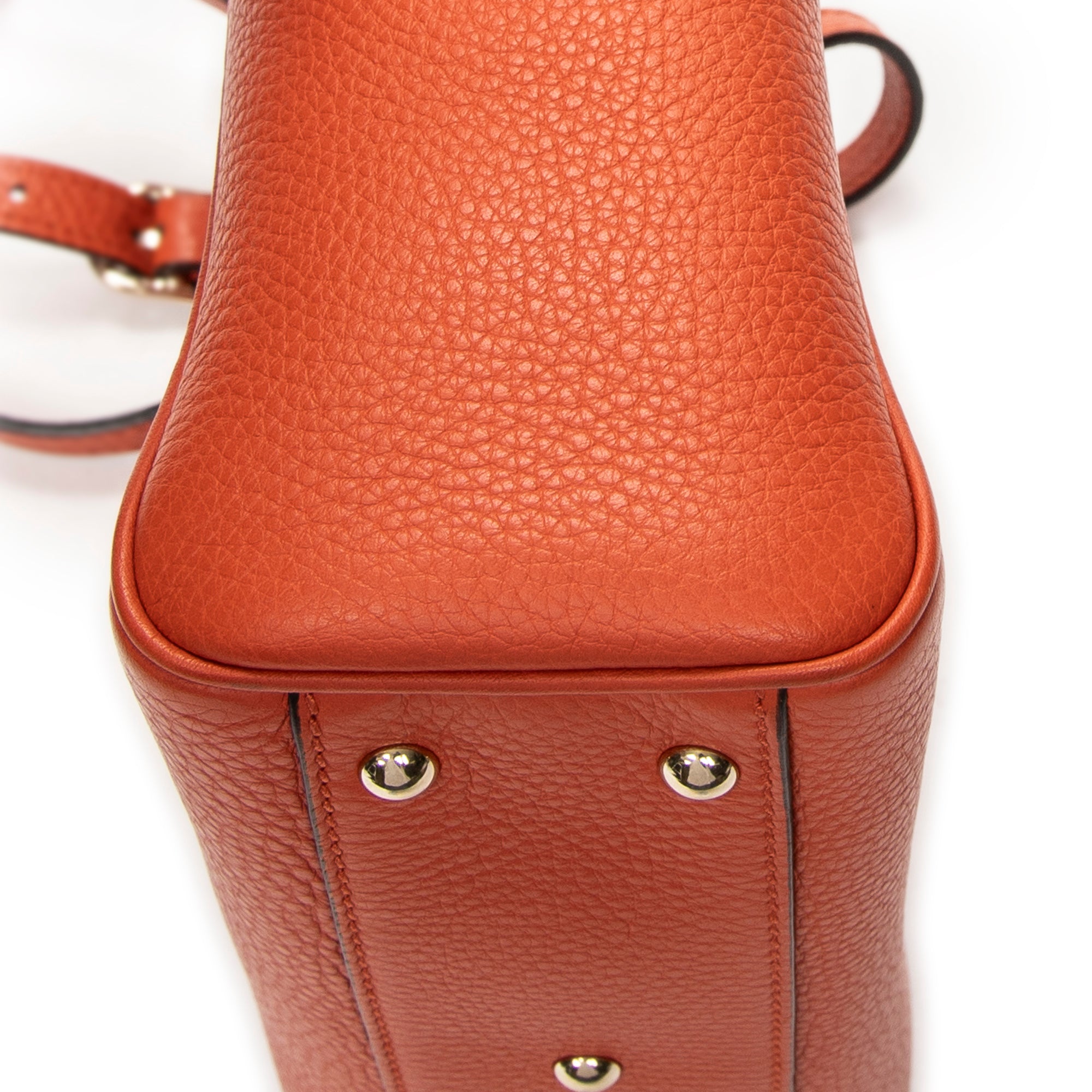 Shoulder Bag Mini Bamboo Shopper Orange Grained Calfskin Leather