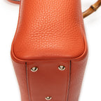 Shoulder Bag Mini Bamboo Shopper Orange Grained Calfskin Leather