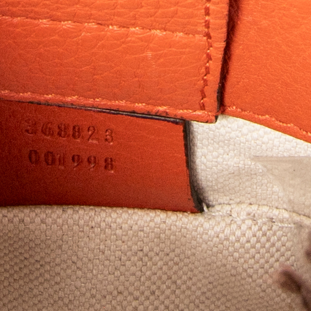 Shoulder Bag Mini Bamboo Shopper Orange Grained Calfskin Leather