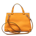 Shoulder Bag Small Bamboo Daily Top Handle Mustard Yellow Grained Calfskin Leather