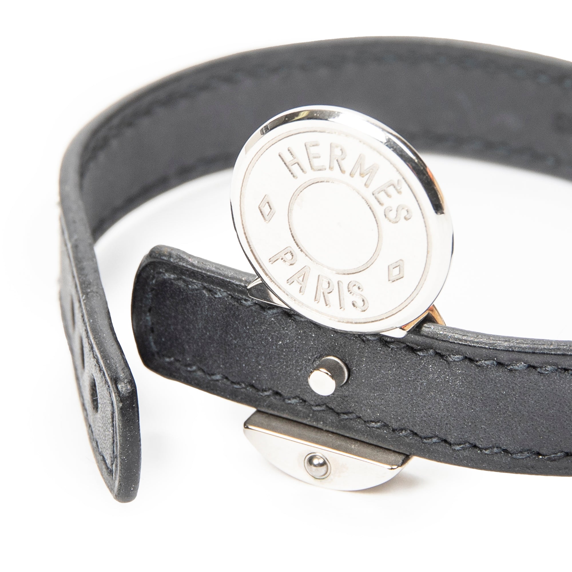 Bracelet Clou de Selle Bracelet Black Swift Leather