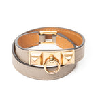 Bracelet Rivale Double Tour Bracelet Grey Swift Leather