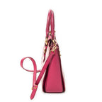 Shoulder Bag Pushlock Executive Tote Pink Madras Leather