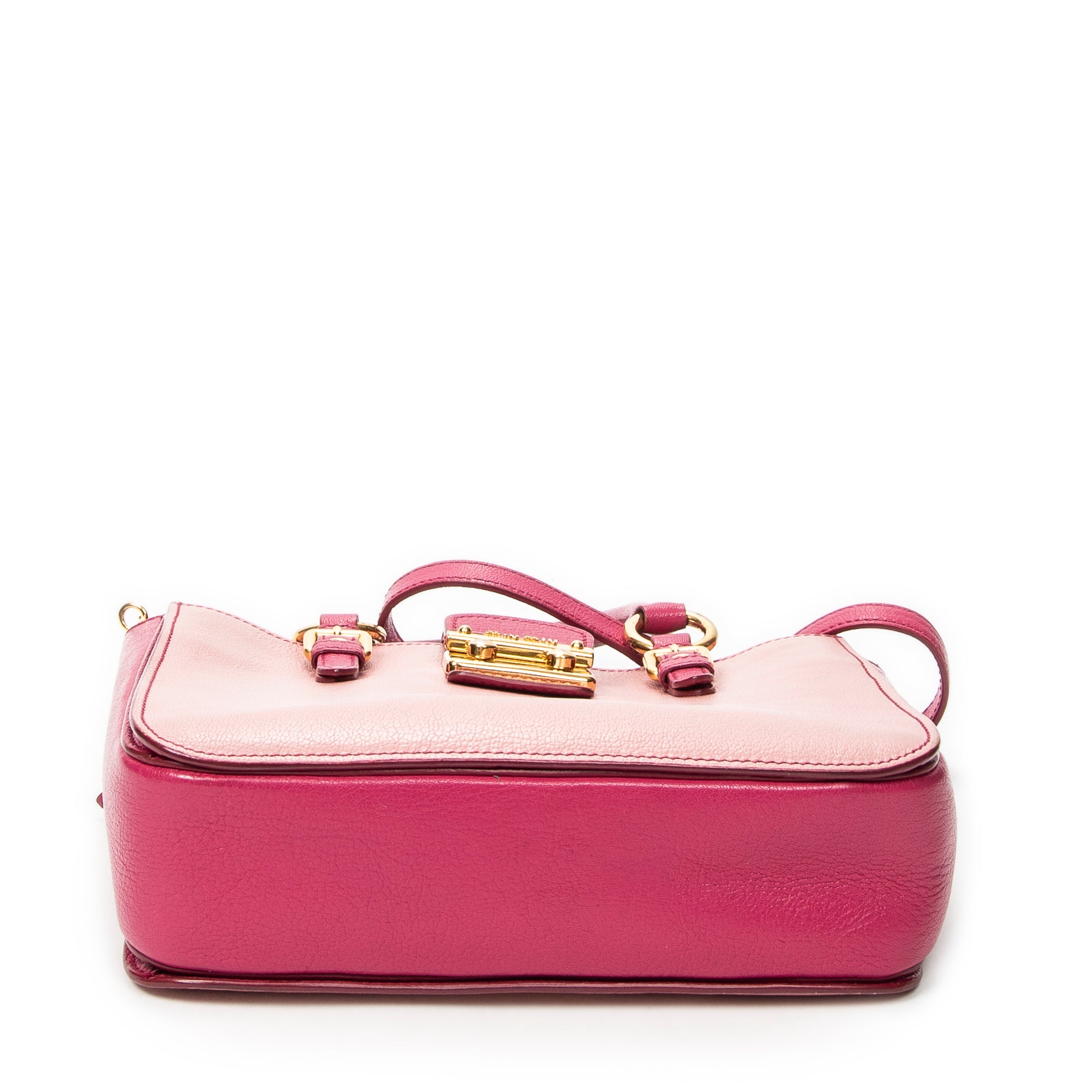 Shoulder Bag Pushlock Executive Tote Pink Madras Leather