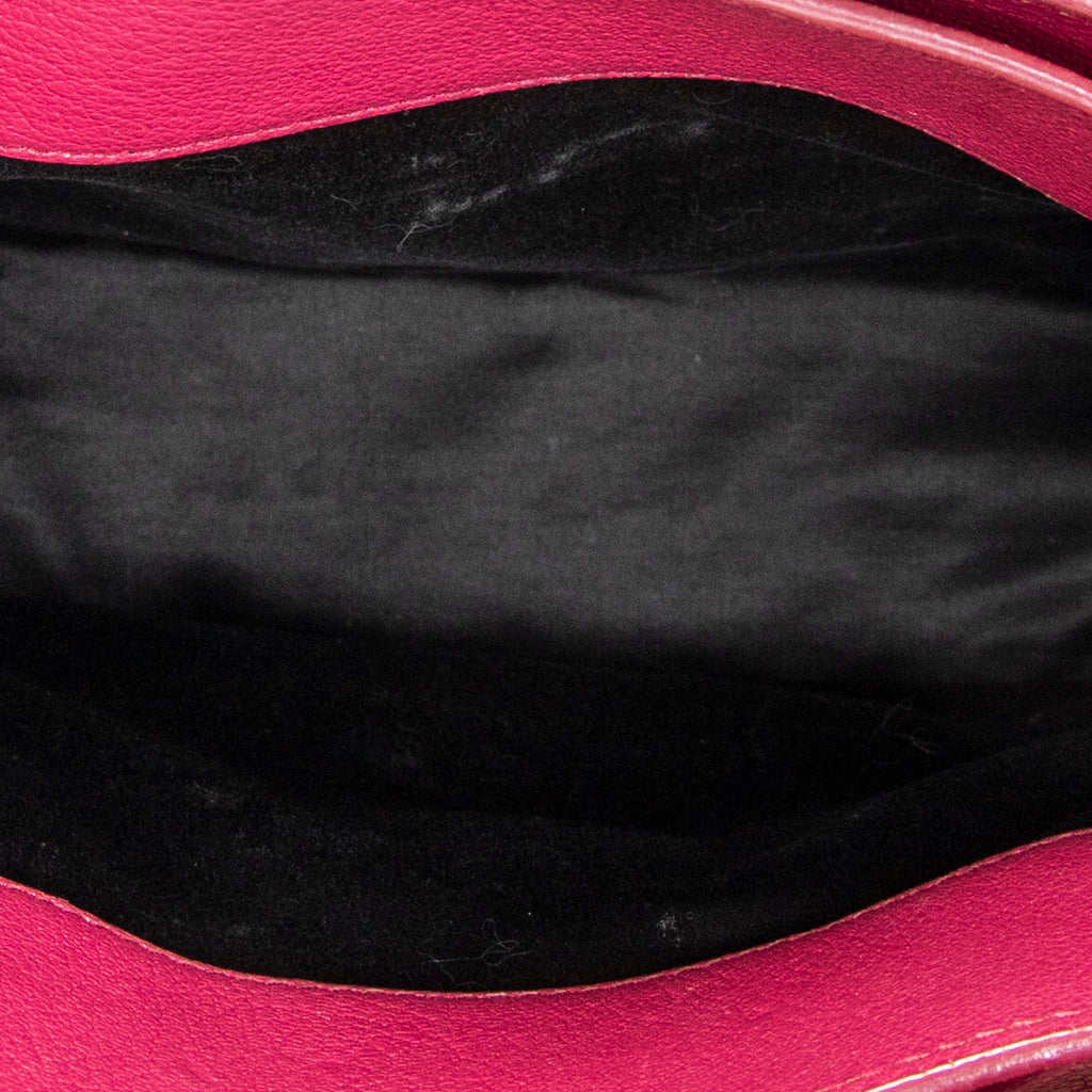 Shoulder Bag Pushlock Executive Tote Pink Madras Leather