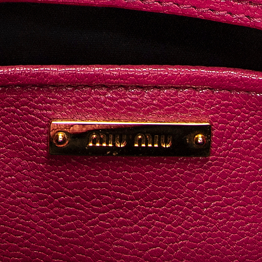 Shoulder Bag Pushlock Executive Tote Pink Madras Leather