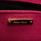 Shoulder Bag Pushlock Executive Tote Pink Madras Leather
