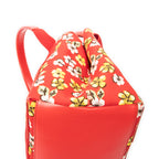Shoulder Bag Small Navy Cabas Red Floral Print Canvas