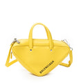 Shoulder Bag XS Triangle Duffle Yellow Calfskin Leather