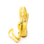 Shoulder Bag XS Triangle Duffle Yellow Calfskin Leather