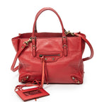 Shoulder Bag Mini Papier A4 Magnet Tote Red Calfskin Leather
