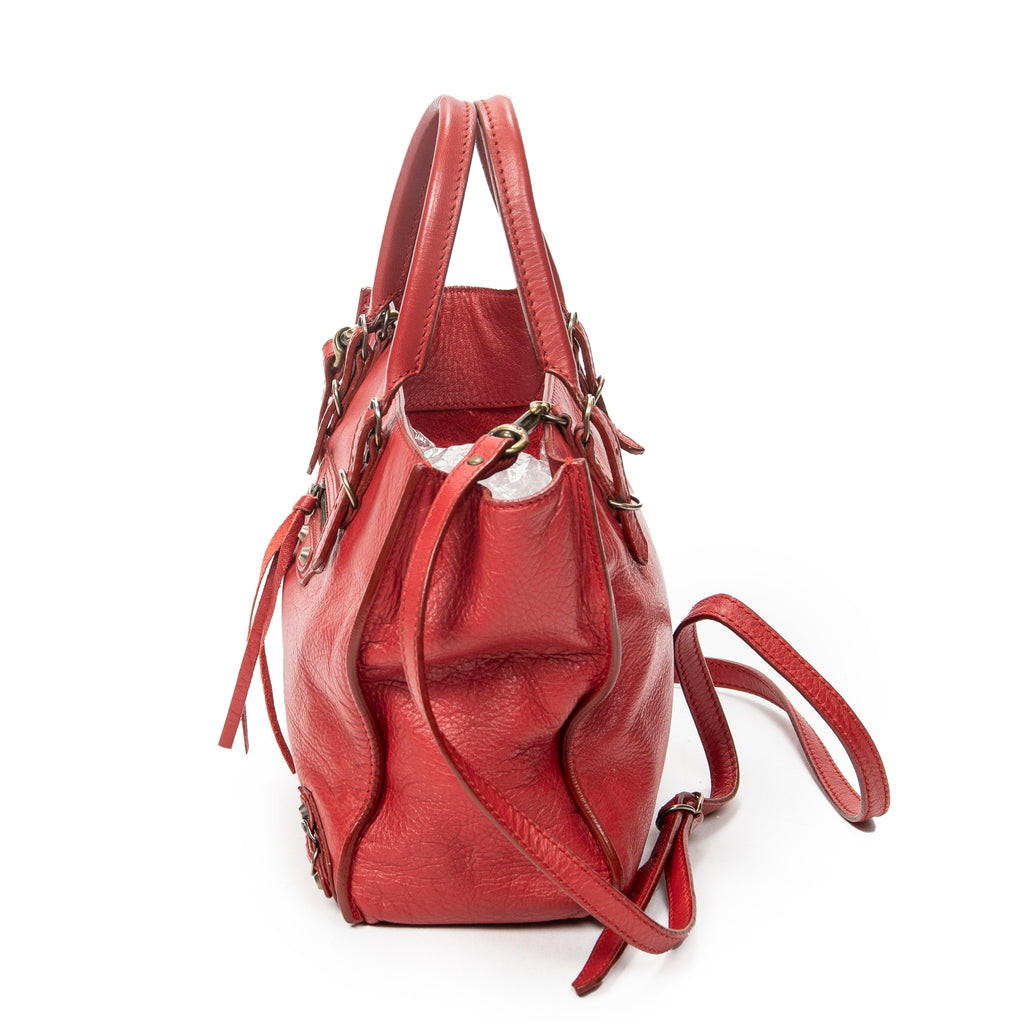 Shoulder Bag Mini Papier A4 Magnet Tote Red Calfskin Leather