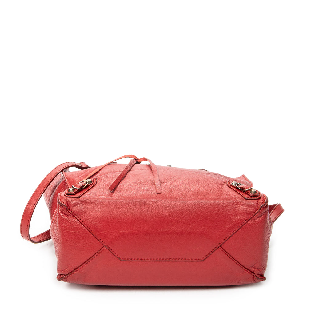 Shoulder Bag Mini Papier A4 Magnet Tote Red Calfskin Leather