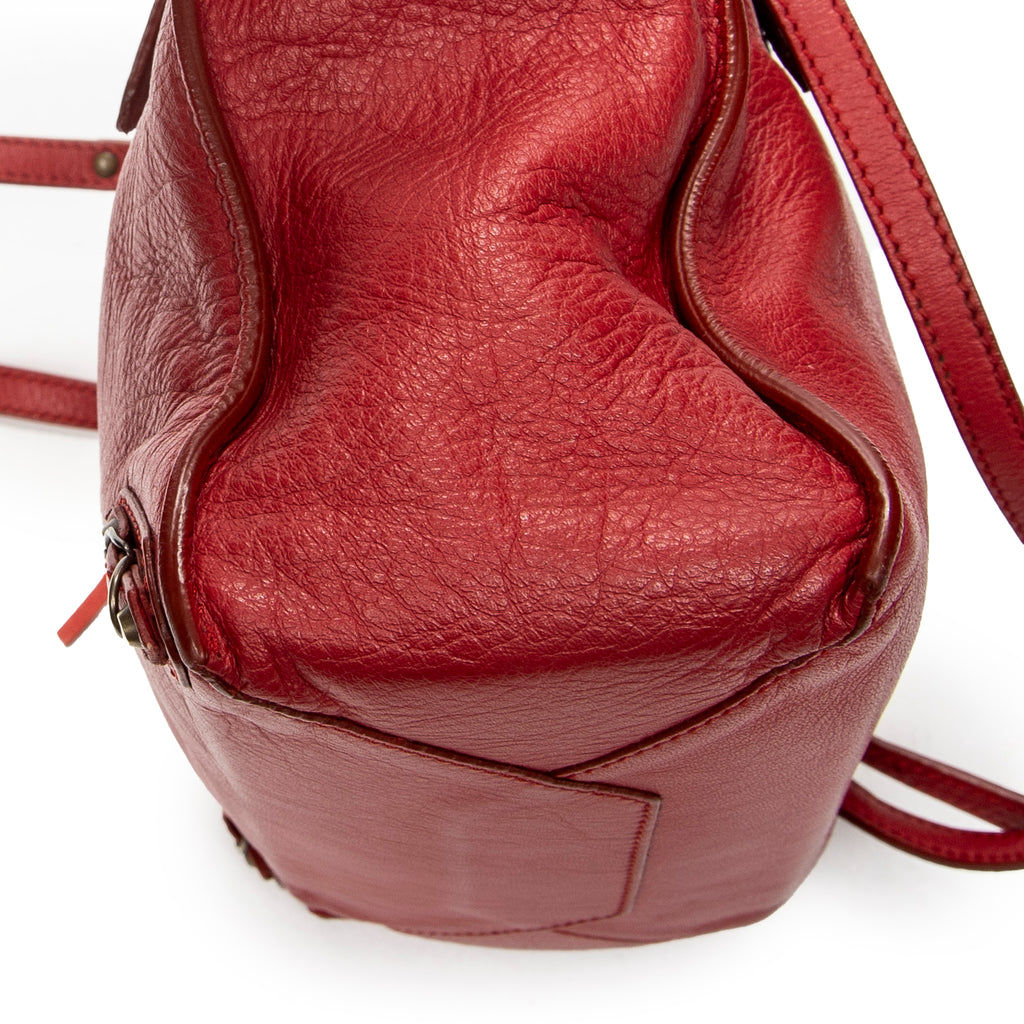 Shoulder Bag Mini Papier A4 Magnet Tote Red Calfskin Leather