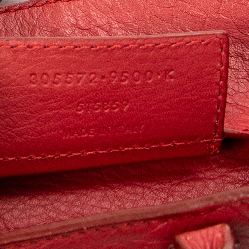 Shoulder Bag Mini Papier A4 Magnet Tote Red Calfskin Leather