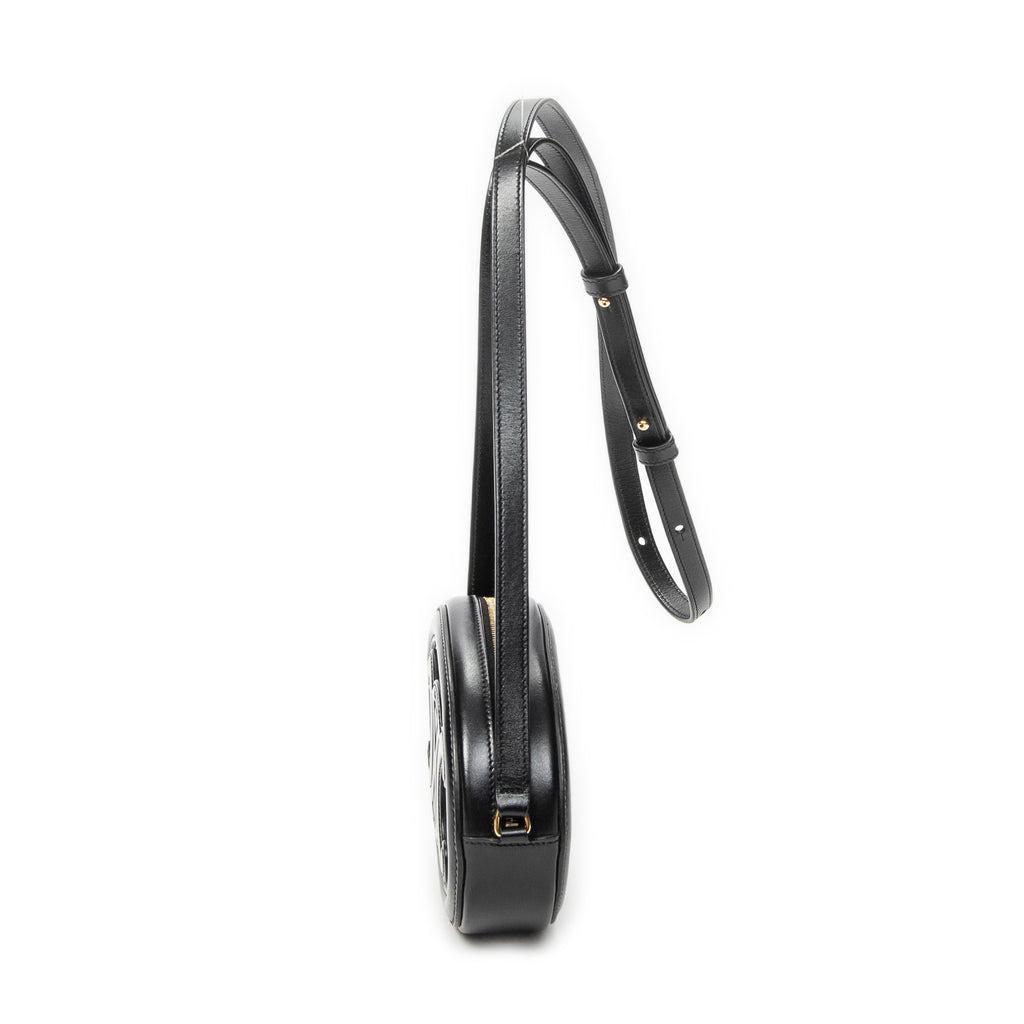 Shoulder Bag Triomphe Oval Crossbody Black Calfskin Leather
