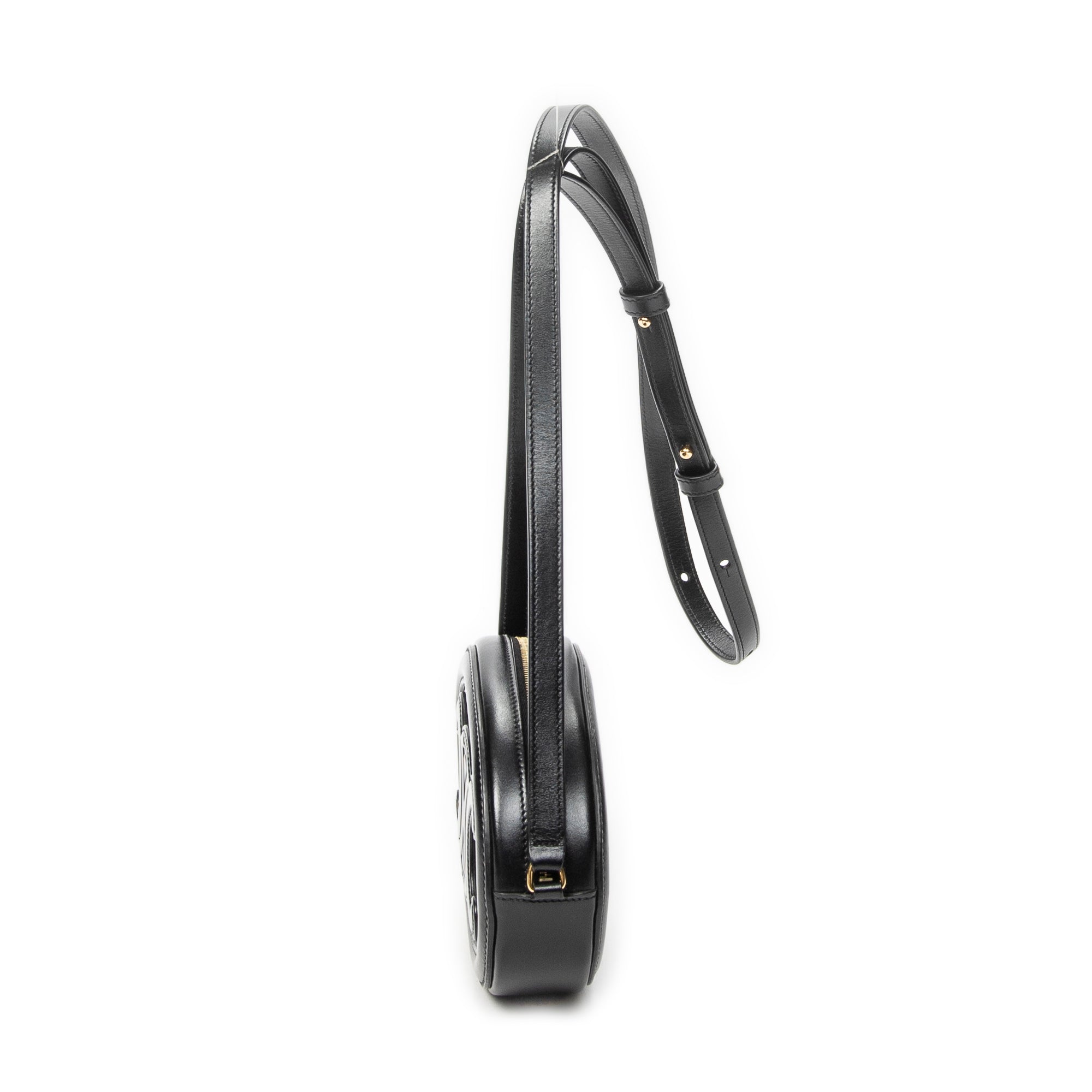 Shoulder Bag Triomphe Oval Crossbody Black Calfskin Leather