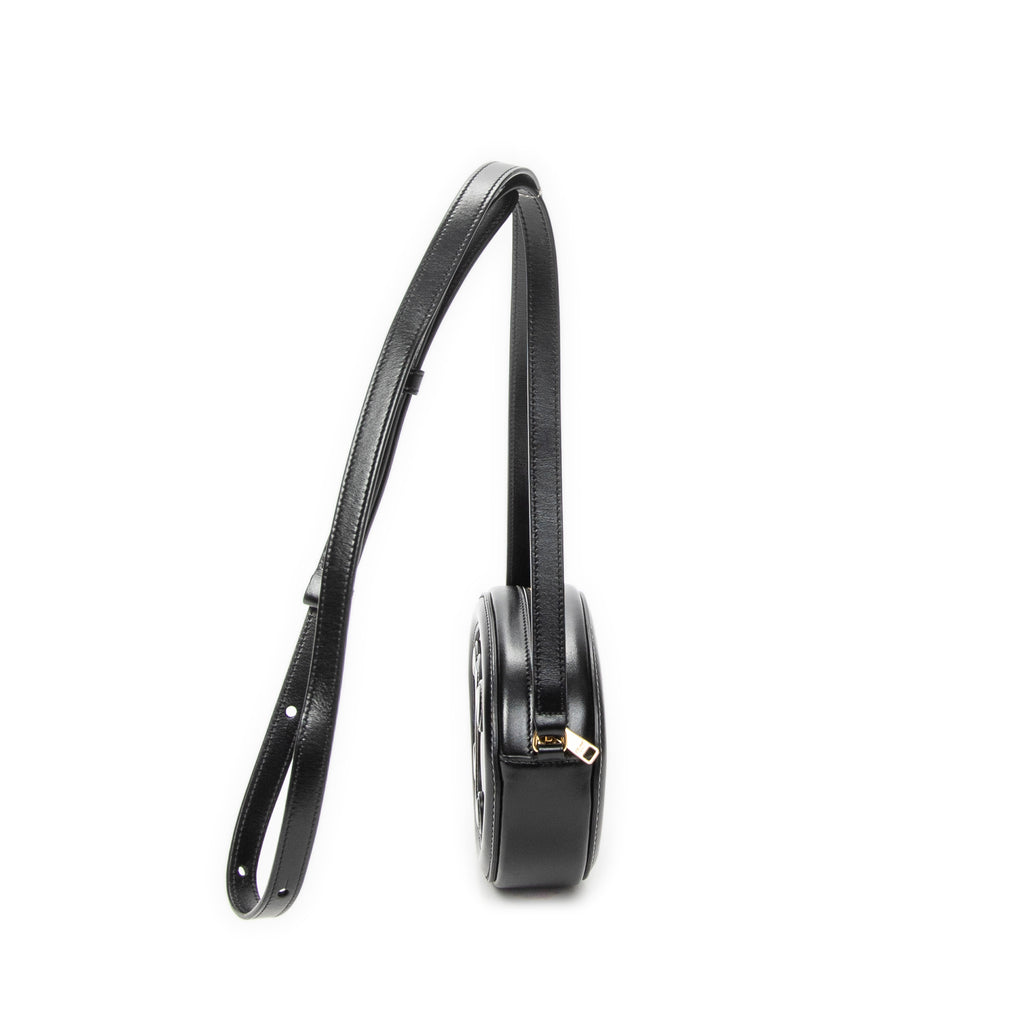 Shoulder Bag Triomphe Oval Crossbody Black Calfskin Leather