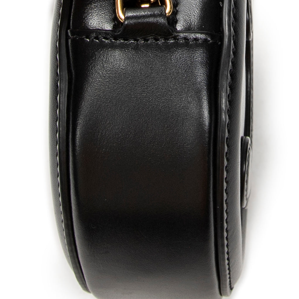 Shoulder Bag Triomphe Oval Crossbody Black Calfskin Leather