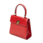 Handbag Vintage Mini Flap Top Handle Red Smooth Calfskin Leather