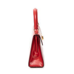 Handbag Vintage Mini Flap Top Handle Red Smooth Calfskin Leather