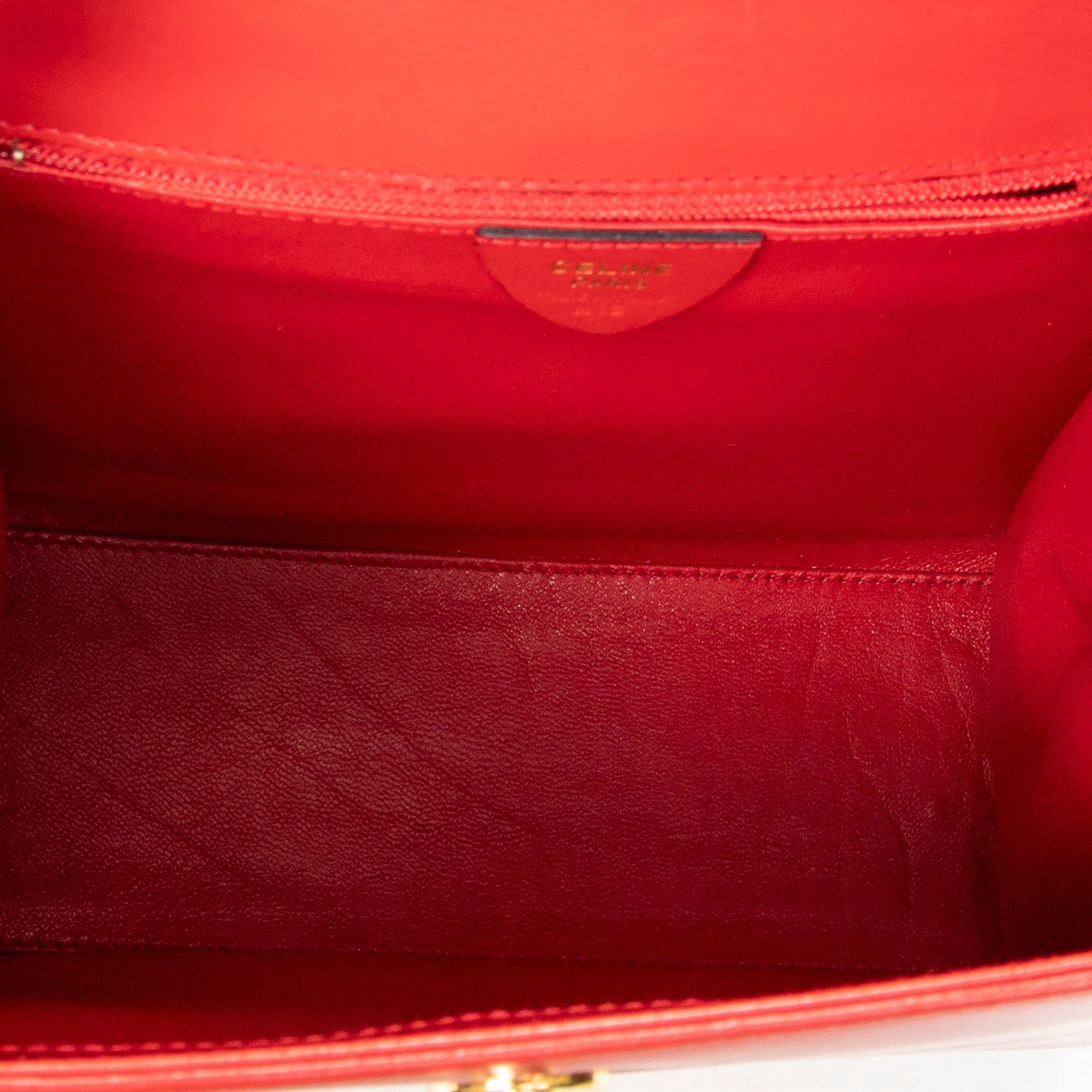 Handbag Vintage Mini Flap Top Handle Red Smooth Calfskin Leather
