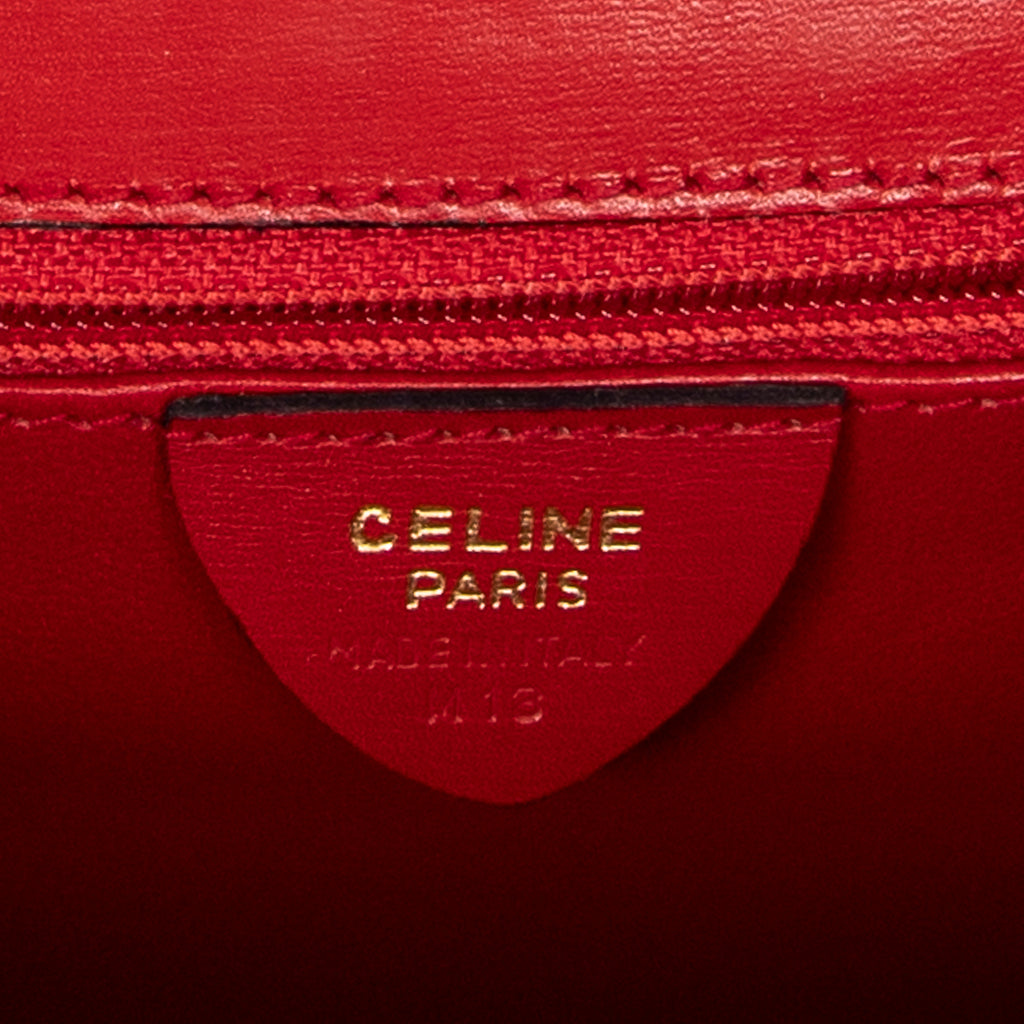 Handbag Vintage Mini Flap Top Handle Red Smooth Calfskin Leather