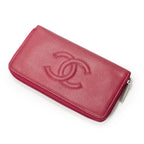 Wallet Timeless Zip Around Wallet Raspberry Pink Caviar Leather