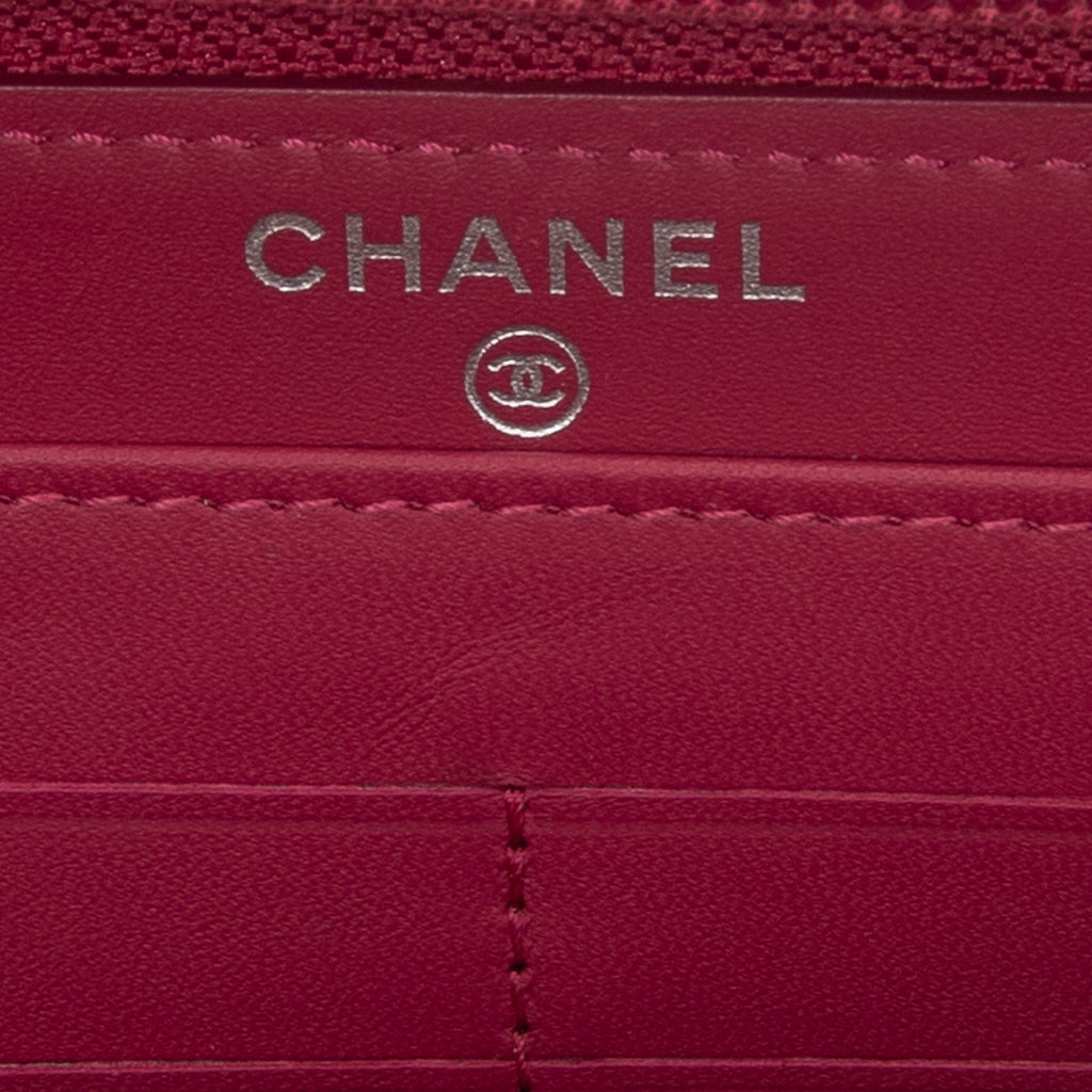Wallet Timeless Zip Around Wallet Raspberry Pink Caviar Leather