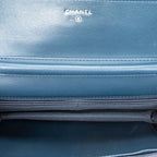 Shoulder Bag Emoticon Wallet on Chain Blue Quilted Lambskin Leather