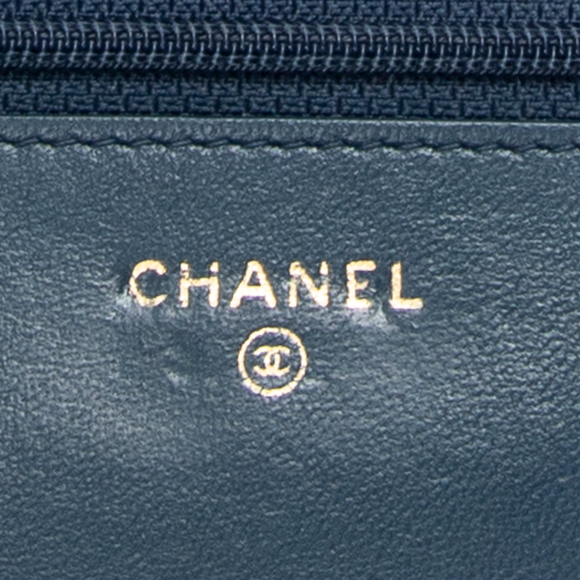 Shoulder Bag Emoticon Wallet on Chain Blue Quilted Lambskin Leather