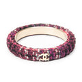 Bracelet CC Tweed Bangle Purple Gold Plated