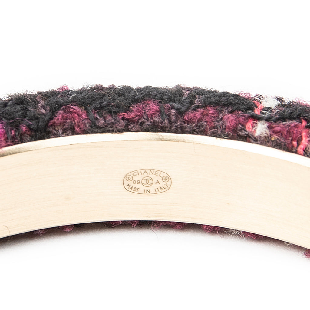 Bracelet CC Tweed Bangle Purple Gold Plated