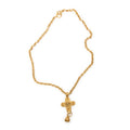 Necklace CC Cross Bell Pendant Necklace Gold Gold Plated