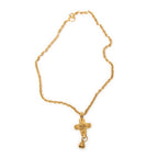 Necklace CC Cross Bell Pendant Necklace Gold Gold Plated
