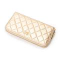Wallet L-Gusset Zip Wallet Metallic Gold Quilted Lambskin Leather