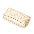 Wallet L-Gusset Zip Wallet Metallic Gold Quilted Lambskin Leather