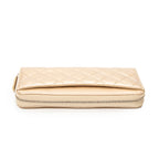 Wallet L-Gusset Zip Wallet Metallic Gold Quilted Lambskin Leather