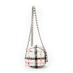 Shoulder Bag Mini CC Round Chain Crossbody White Quilted Tweed Canvas