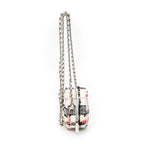 Shoulder Bag Mini CC Round Chain Crossbody White Quilted Tweed Canvas
