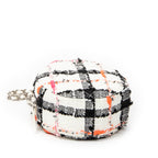 Shoulder Bag Mini CC Round Chain Crossbody White Quilted Tweed Canvas