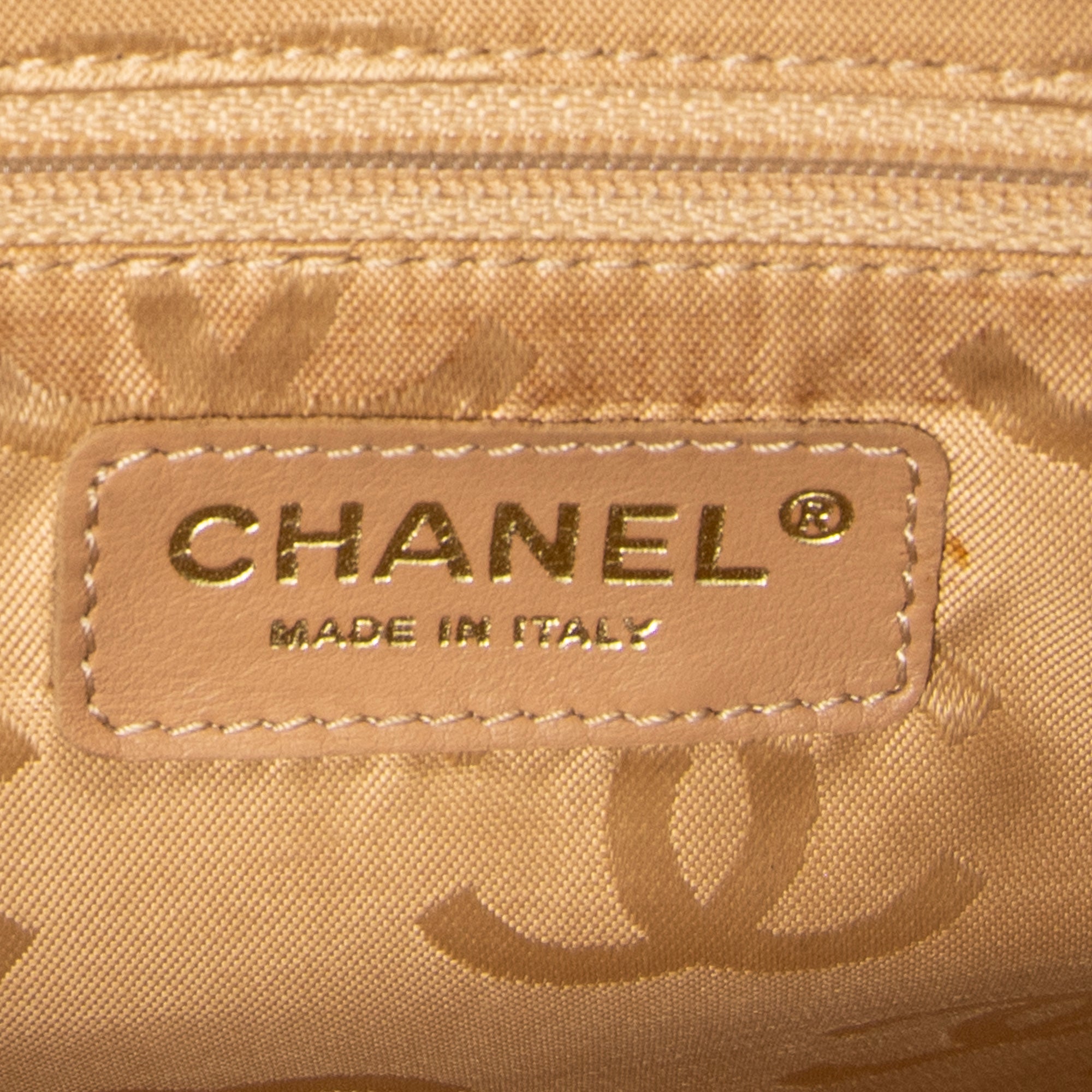 Shoulder Bag CC Wild Stitch Boston Tote Beige Quilted Lambskin Leather