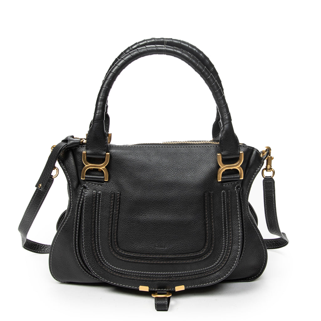 Shoulder Bag Medium Marcie Black Calfskin Leather