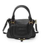 Shoulder Bag Medium Marcie Black Calfskin Leather