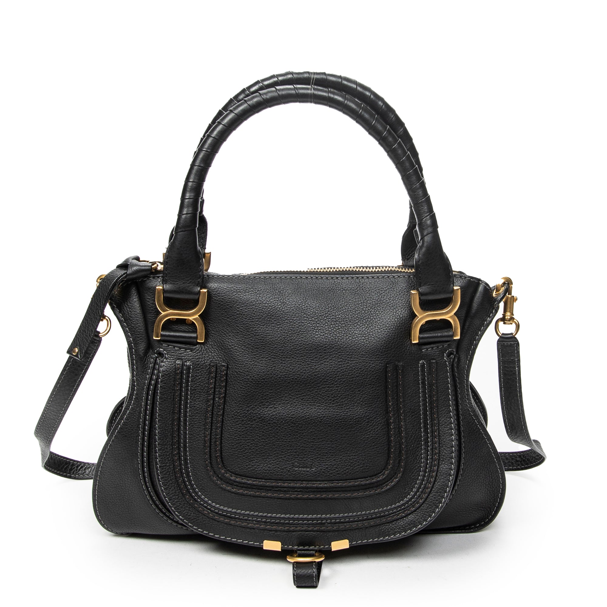 Shoulder Bag Medium Marcie Black Calfskin Leather