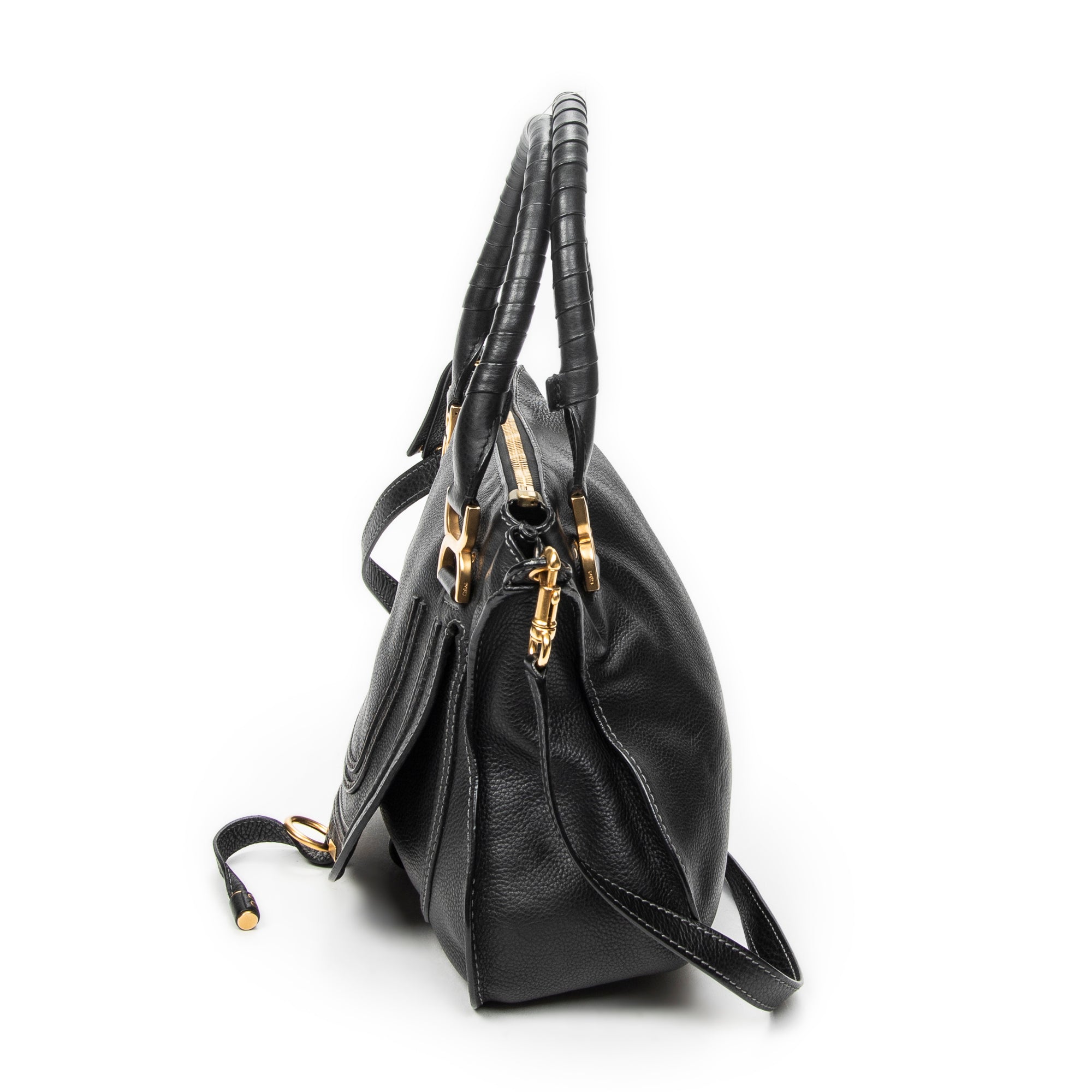 Shoulder Bag Medium Marcie Black Calfskin Leather